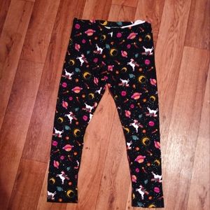 🎀Wonder Nation  Unicorn Leggings,blac size 14 XXL
